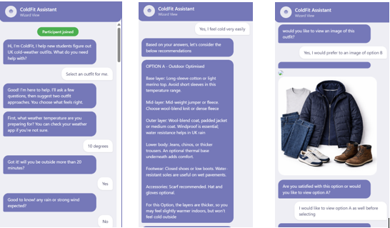 Free interaction with text and visual recommendation combined